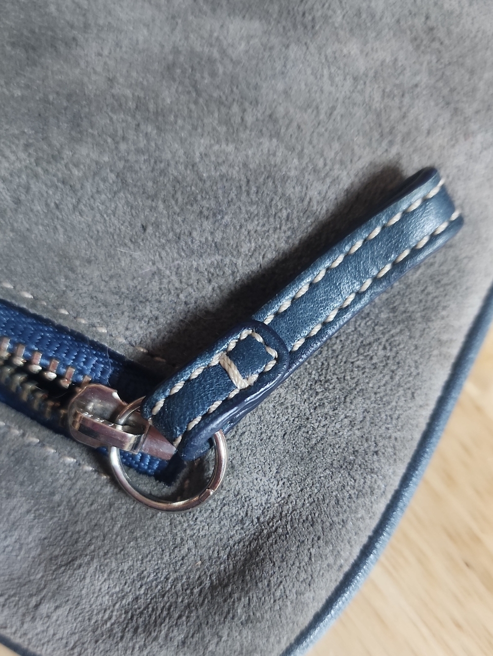 Coach Suede Crossbody Bag Buckle Gray Blue Style 4745 - Picture 16 of 16